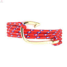 2018 fashion alloy leisure sailing navy wind pirate hook weaving bracelets of manufacturer
